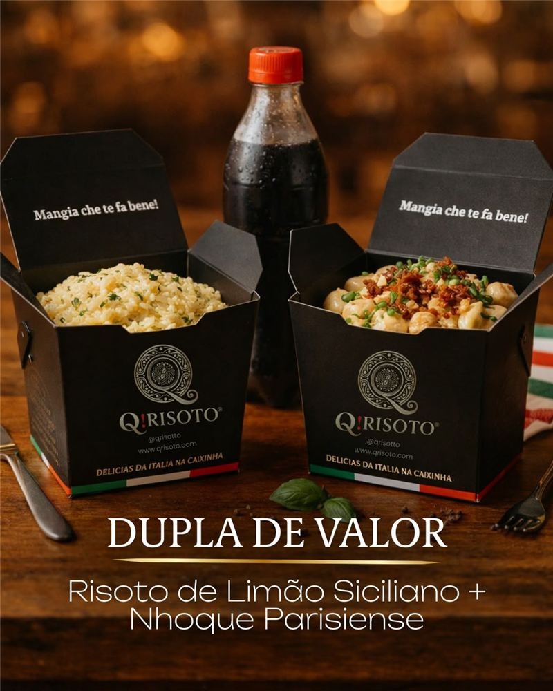 Caixinhas Q!RISOTO — risoto e nhoque